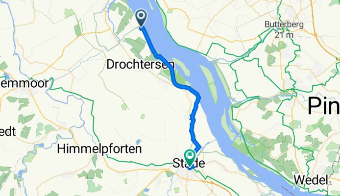 Elbinsel Krautsand 58, Drochtersen nach Elberadweg 14, Stade