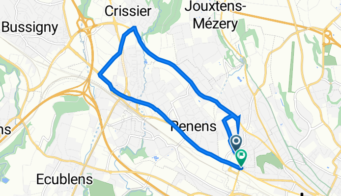 Rue de la Combette 16–30, Prilly à Chemin de Renens 56, Lausanne