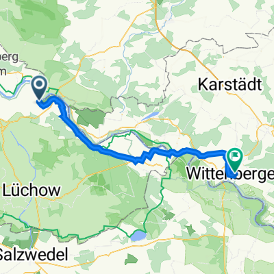 Am Elbdeich 6, Damnatz nach Am Bahnhof 2, Wittenberge