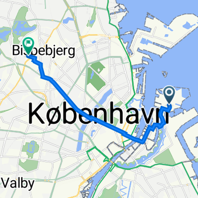 Refshalevej 185, København K to Birkedommervej, København NV