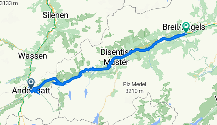 Gotthardstrasse 2, Andermatt nach La Resgia 253, Tavanasa