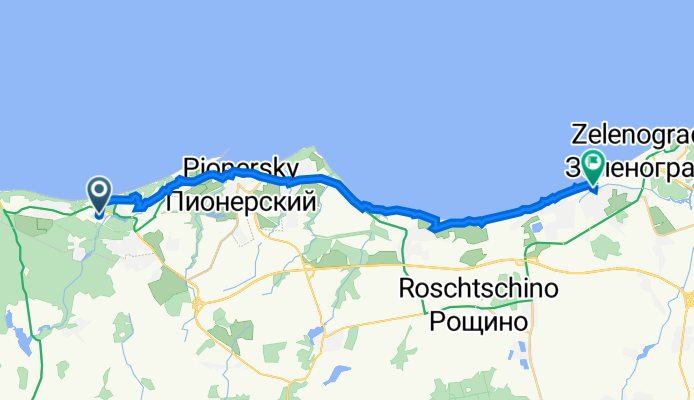 Олимпийский бульвар, Светлогорск до Гостиная улица, 4, Зеленоградск