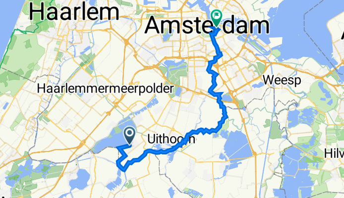 Kudelstaart to Amsterdam via Amstel