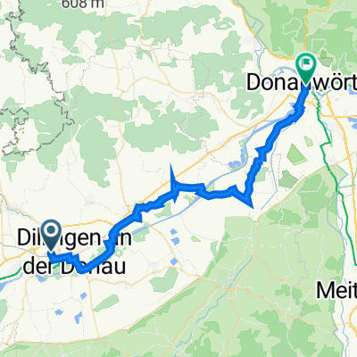 Wittislinger Straße 9, Dillingen an der Donau nach Hindenburgstraße 32, Donauwörth