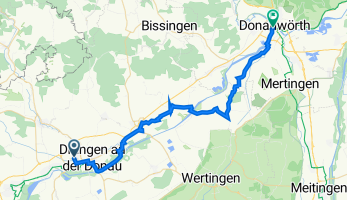Wittislinger Straße 9, Dillingen an der Donau nach Hindenburgstraße 32, Donauwörth