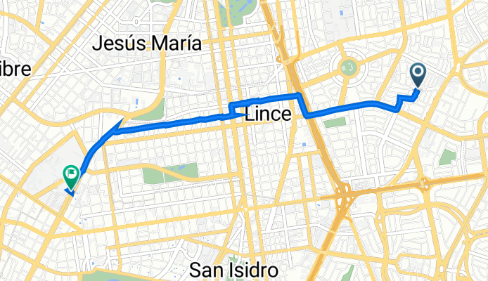 De San Martin 162, Lima a Avenida General Salaverry 2454, Jesús María