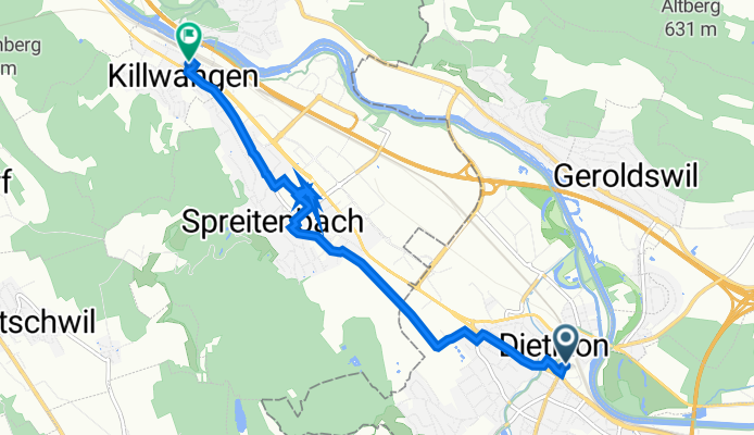 Bahnhofplatz 18, Dietikon nach Zelgmattstrasse 4, Killwangen