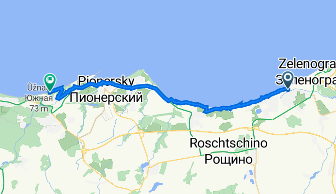 Гостиная улица, 1, Зеленоградск до Ленина улица, 19Б, Светлогорск