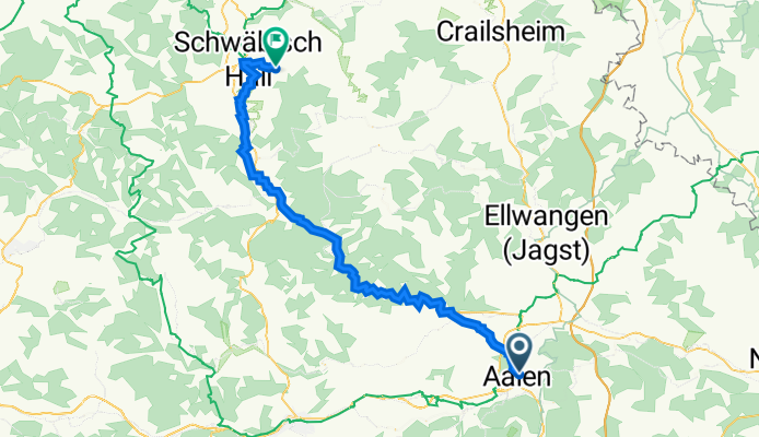 AA nach SchwäbischHall über Gaildorf