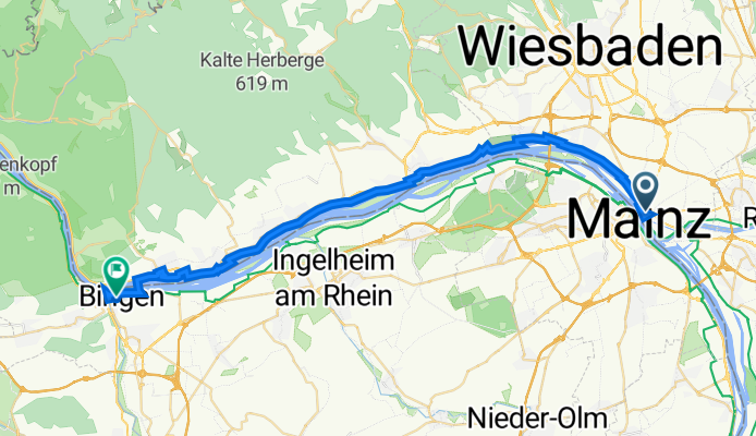 Eisenbahnstraße 7, Wiesbaden nach Marschallgasse 1, Bingen am Rhein