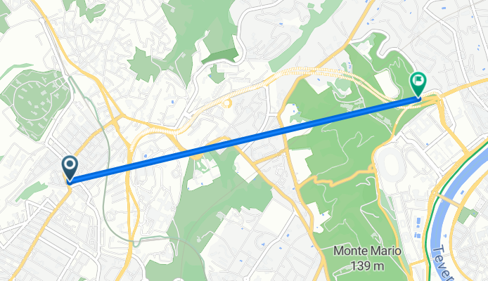 Da Via di Torrevecchia 147, Roma a Via dei Colli della Farnesina 124, Roma