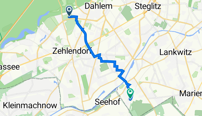 Hochsitzweg 107, Berlin nach Westfalenring 3A, Berlin