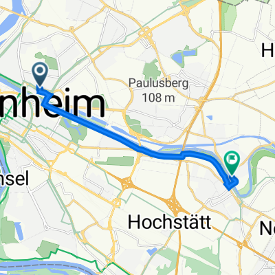 Käfertaler Straße 45, Mannheim nach L 542, Ilvesheim