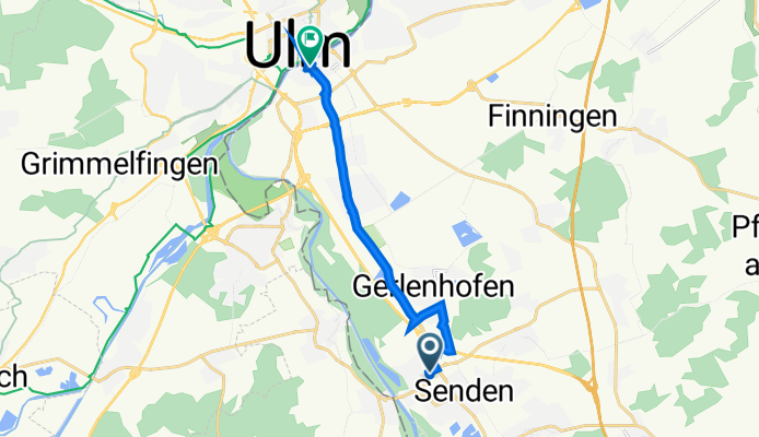 Ulmer Straße 50, Senden nach Marienstraße 1, Neu-Ulm