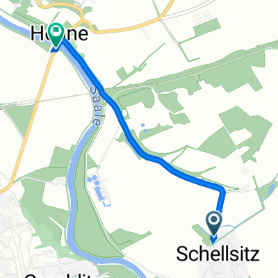 Schellsitz 79A, Naumburg (Saale) nach Hallesche Straße 77, Naumburg (Saale)