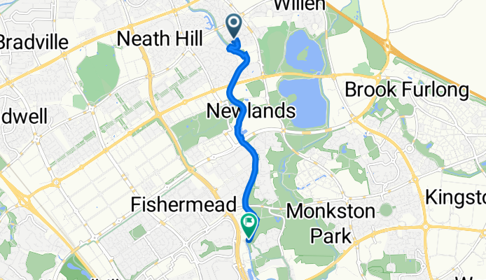 8 Hammond Crescent, Milton Keynes to Old Woughton CP, Milton Keynes