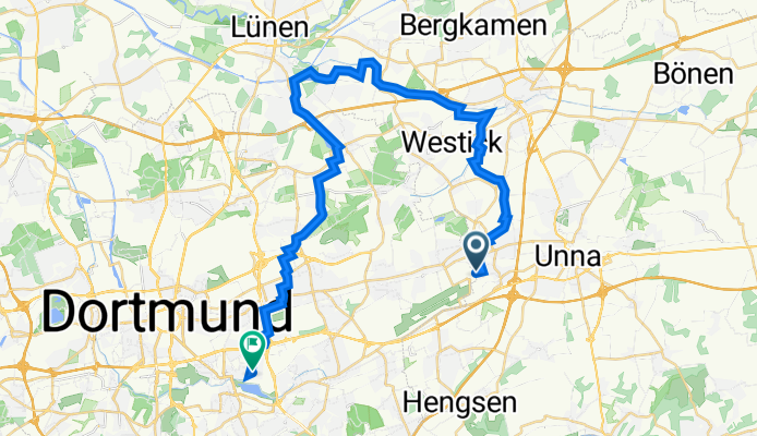 Bergstraße 33, Unna nach Am Winterberg 10, Dortmund
