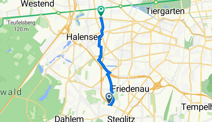 Björnsonstraße 24A, Berlin nach Wilmersdorfer Straße 61, Berlin