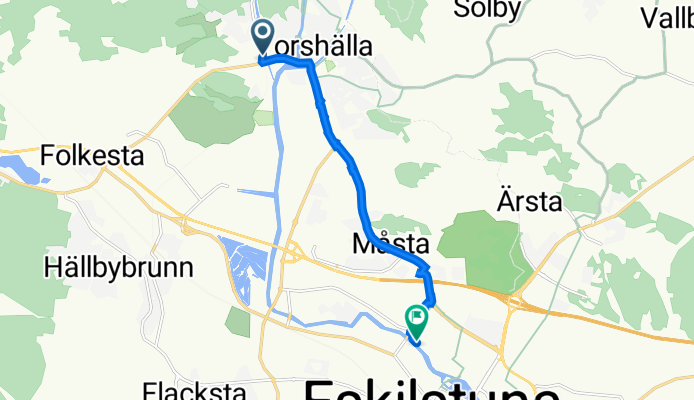 Nybyvägen 1, Torshälla to Norra hamn 3, Eskilstuna