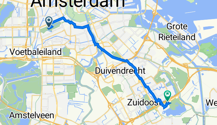 Vondelpark, Amsterdam to Langbroekdreef, Amsterdam