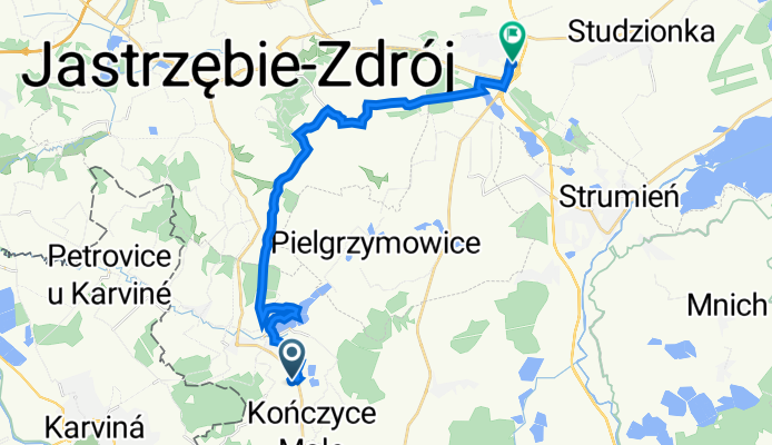 Graniczna 11, Kończyce Małe nach Zjednoczenia 16B, Pawłowice