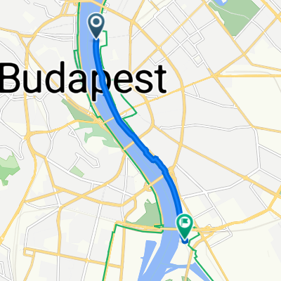 Id Antall József rakpart 11., Budapest to Hajóállomás utca 1., Budapest