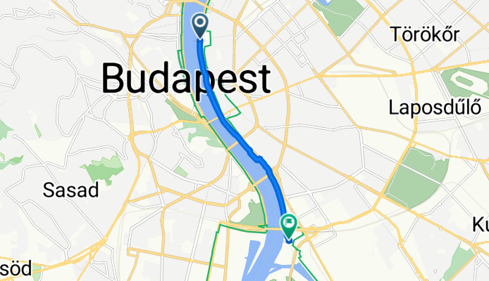 Id Antall József rakpart 11., Budapest to Hajóállomás utca 1., Budapest