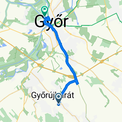 Mátyás király körút 5., Győrújbarát to Vásárhelyi Pál utca 12., Győr