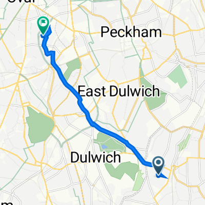 Taymount Grange, Mount Rise, London to Myatt's Fields Park, Cormont Road, London