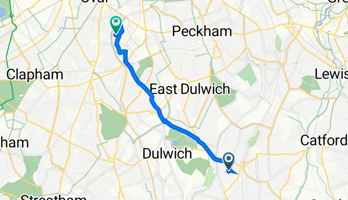 Taymount Grange, Mount Rise, London to Myatt's Fields Park, Cormont Road, London