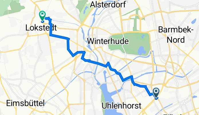 Oberaltenallee 82, Hamburg nach Kollaustraße 69, Hamburg