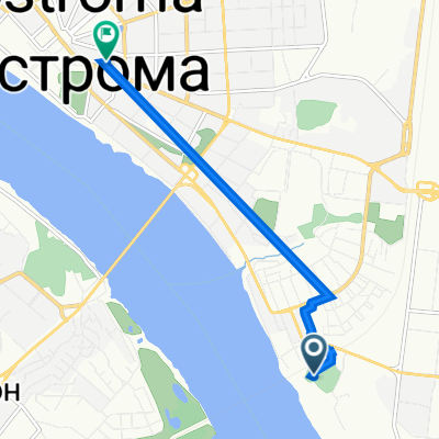 От Транспортная улица 65, Кострома до улица Советская 17А, Кострома