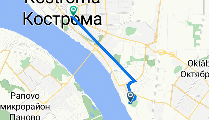 От Транспортная улица 65, Кострома до улица Советская 17А, Кострома