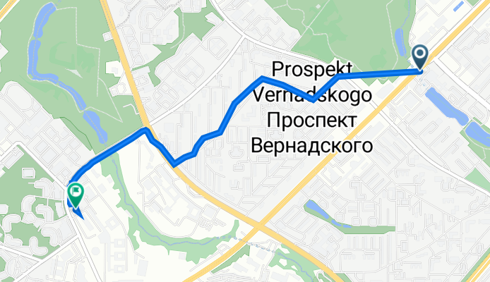 проспект Вернадского, 37 к1А, Москва до улица Коштоянца, 47 к2, Москва