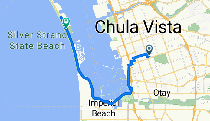 366 Sierra Way, Chula Vista to The Tent City, Coronado