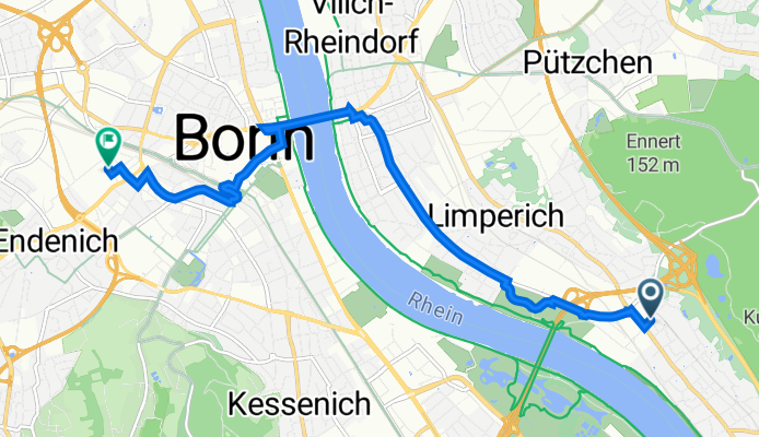 Dornheckenstraße 10, Bonn nach Karlstraße 2, Bonn