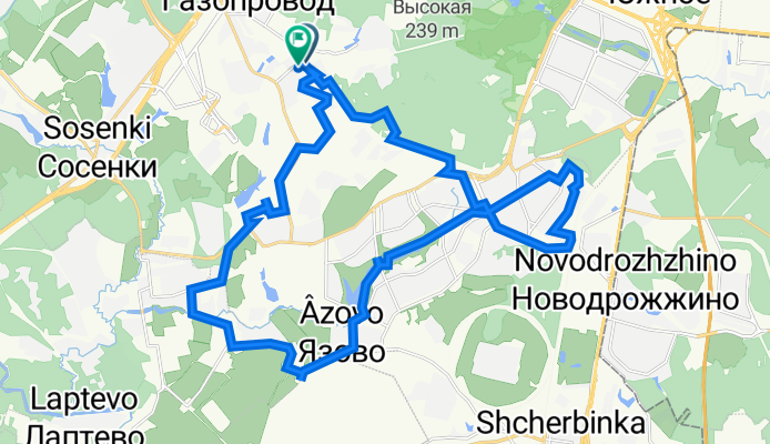 От улица Липовый Парк 4 к.3, Коммунарка до улица Липовый Парк 5 корпус 1, Коммунарка