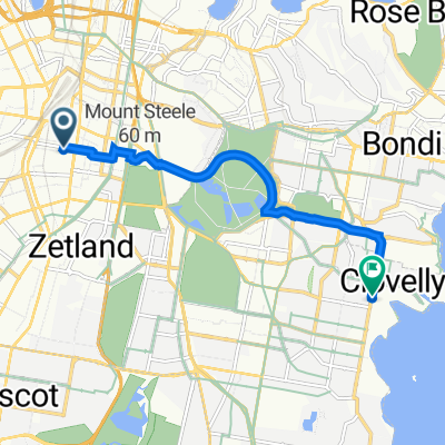 245 Chalmers St, Redfern to 105 Arden St, Coogee