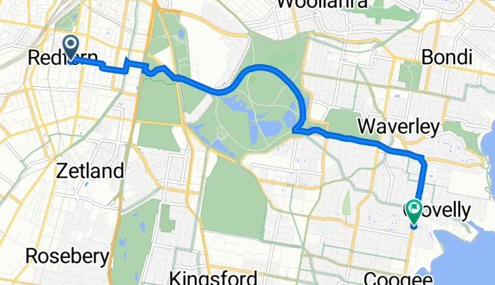 245 Chalmers St, Redfern to 105 Arden St, Coogee