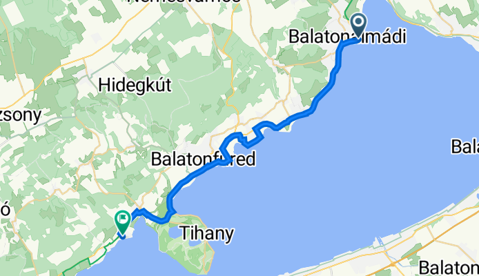 Neptun utca 1., Balatonalmádi to Orgona utca 1., Örvényes