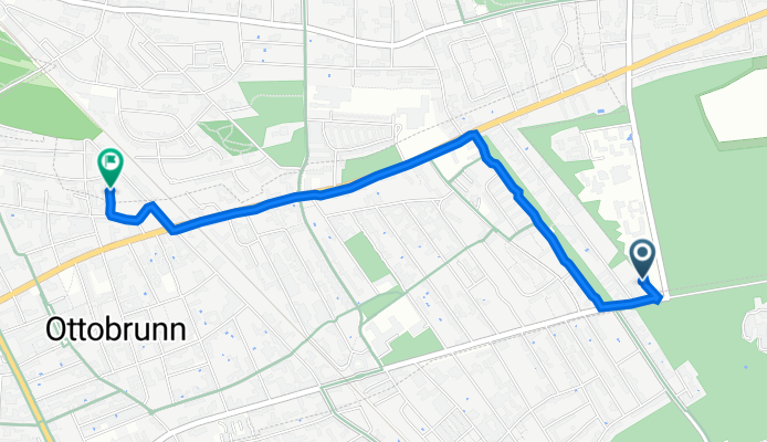 Ottostraße 133, Ottobrunn nach Kufsteiner Straße 7, Neubiberg