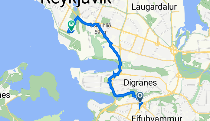 Smáratorg 3, Kópavogur to Vatnsmýri, Reykjavík