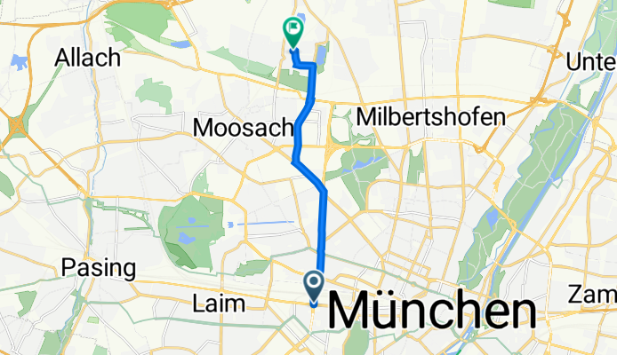 Landsberger Straße 114, Munich to Niederalteicher Straße 12, Munich