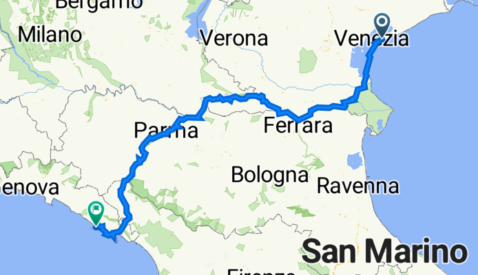 Via Fausta 41, Punta Sabbioni to Via Privata Montale 13, Monterosso al Mare
