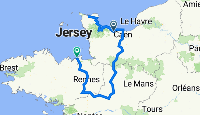 Cherbourg to Laval to Guipry Messac to St Malo