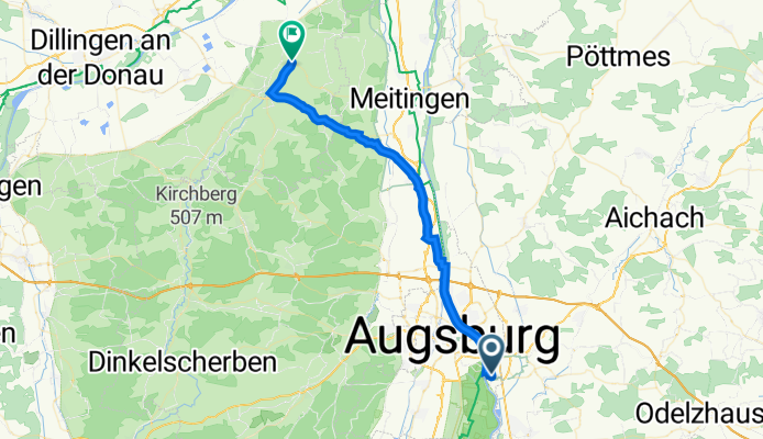 Mittenwalder Straße 56, Augsburg nach Am Zusamtal 8, Buttenwiesen