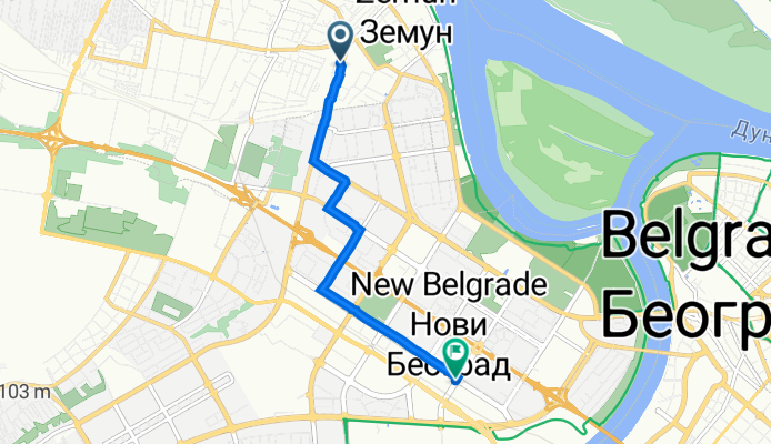 Spirtina 2, Belgrade to Milutina Milankovica, Belgrade