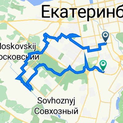 От улица Белинского д.156, Екатеринбург до улица Крестинского 35, Екатеринбург