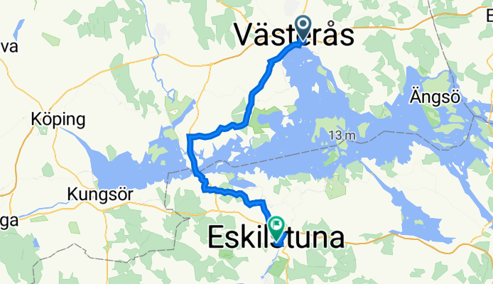 Ångkraftsvägen 14, Västerås to Västermarksgatan 1, Eskilstuna