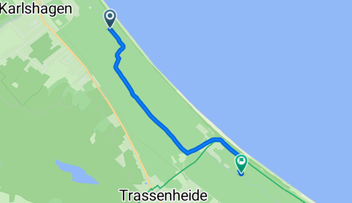 Zeltplatzstraße 20, Karlshagen nach Zeltplatzstraße 22, Trassenheide